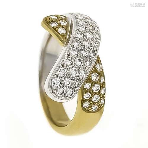 Brillant-Ring GG/WG 750/000 mit Brillanten, zus. 1,0 ct