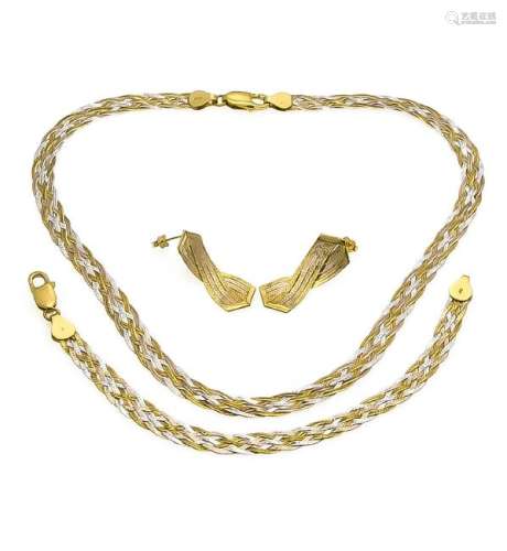 Gold-Set GG/WG/RG 750/000 Collier, Armband und