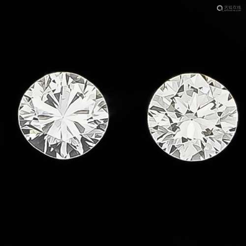 2 Brillanten, zus. 0,78 ct l.get.W+-W/VVS-VS  English: