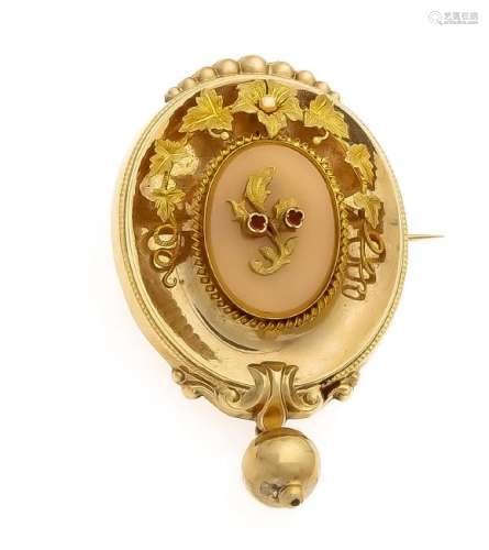Schaumgoldbrosche um 1840 Rückseit Gold, mit einer