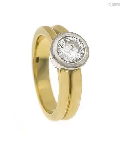 Brillant-Ring GG/WG 750/000 mit einem Brillanten 1,0 ct