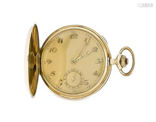 Sprungdeckel Herrentaschenuhr, 585 Gold, 1 Deckel,