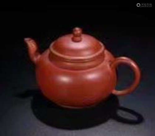 A YIXING ZISHA TEAPOT WITH MARK