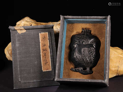 19TH CENTURY, A POMEGRANATE DESIGN SOOT INK, LATE QING DYNASTY