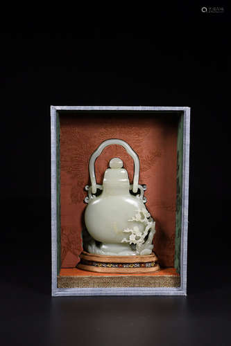 A PLUM&BIRD DESIGN HETIAN JADE TEAPOT