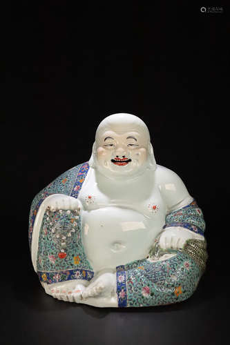 1912-1949,  A FAMILLE ROSE BUDDHA STATUE, THE REPUBLIC OF CHINA