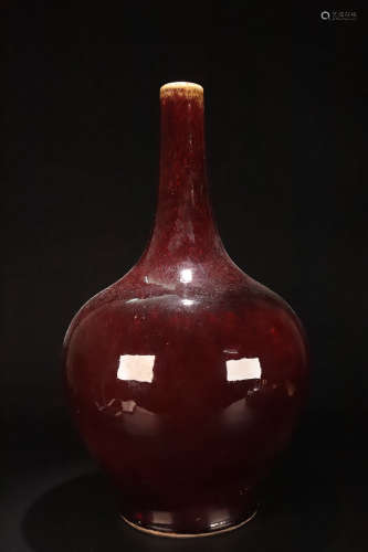 18-19TH CENTURY, A CHANGE KILN RED GLAZE VASE, LATE QING DYNASTY
