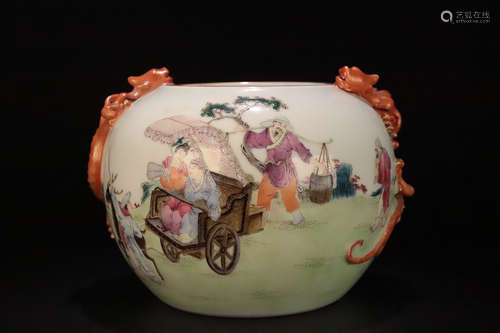 17-19TH CENTURY, A STORY DESIGN PORCELAIN WASHER, QING DYNASTY