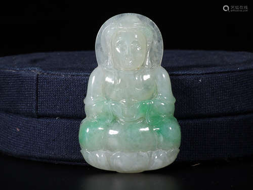 A GUANYIN DESIGN JADEITE PENDANT