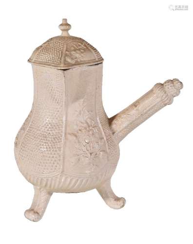 A Luxembourg (Septfontaines Pottery Factory) creamware (faience fine) coffee pot and cover, circa