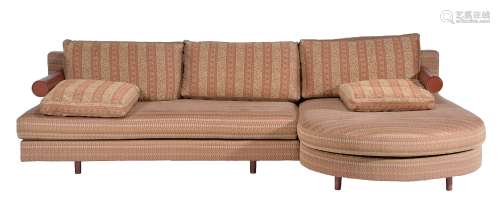 Antonio Crittero for B&B Italia, a two piece Baisity L-sofa, fabric and leather upholstered, labels,