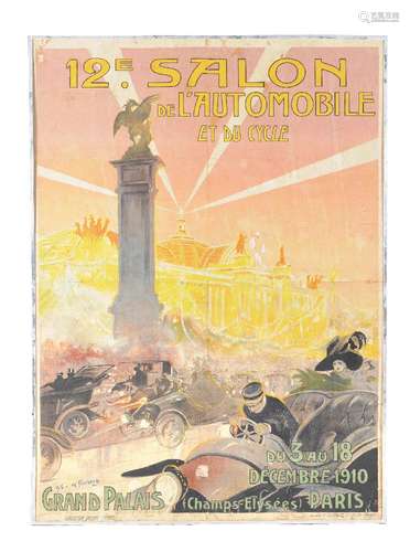 Gaston de Fonseca (Brazilian, 1874-1954) 12e Salon de L'Automobile et du Cycle, Paris 1910 Poster on