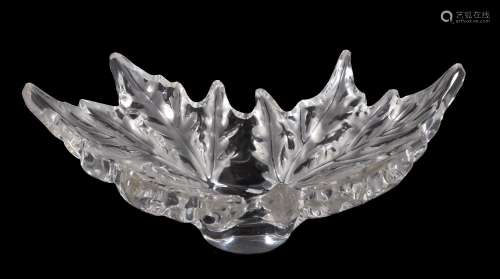 Lalique, Cristal Lalique, Champs Élysées, a clear and frosted glass bowl, engraved mark, 19cm