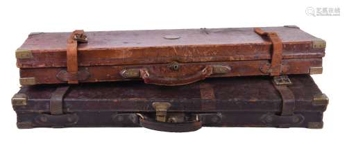 ϒ A Victorian leather, brass-bound, and oak lined gun case, J. Purdey, circa 1865, for a single gun,