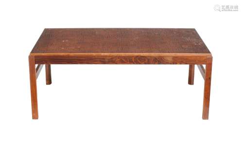 ϒ A rosewood and embossed copper topped coffee table, third quarter 20th century, 49cm high, 77cm
