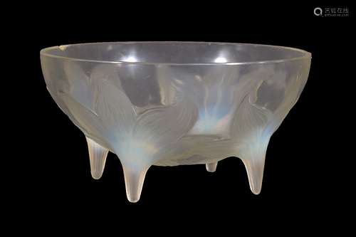 Lalique, René Lalique, Lys, an opalescent glass bowl, designed 1924, wheel engraved mark, no. 382,