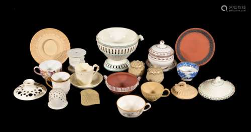 A mixed assortment of Wedgwood and other ceramics, mostly early 19th century, including