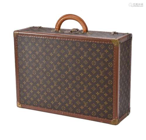 Louis Vuitton, Monogram, a coated canvas and leather hard suitcase, with leather trim, loop handle