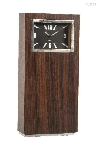 ϒ David Linley, a walnut, rosewood and chromium plated timepiece, early 21st century
