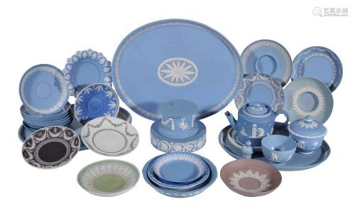A selection of Wedgwood pale-blue Jasper, mostly late 18th/early 19th century, including three