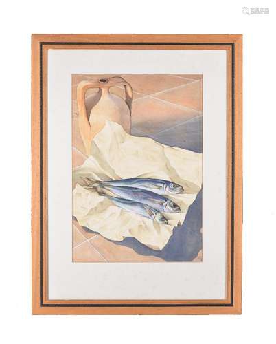 λ Gigi Boyle (British b.1961)Still life with fish; Doorway; Archway Watercoloursall signed