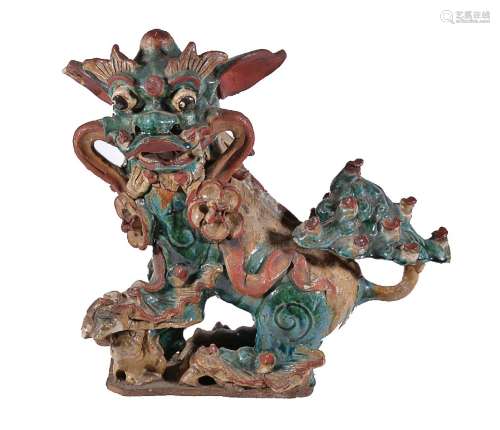 A large Chinese pottery 'Dog of Foe'