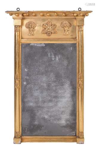 A late George III giltwood and composition pier mirror