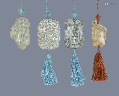 Four Chinese jade pendants