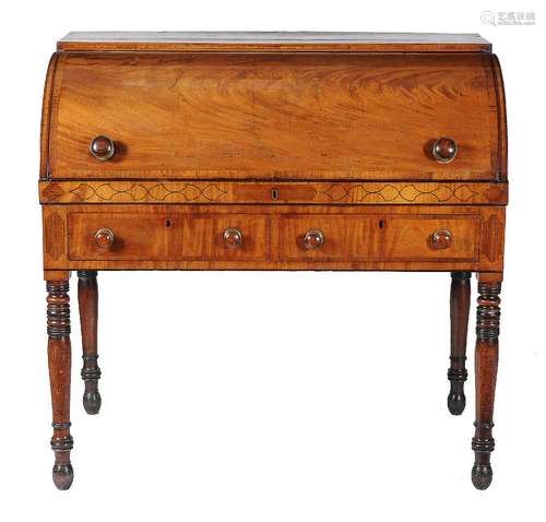 A Regency mahogany cylinder bureau