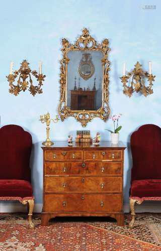 A George II walnut chest of drawers