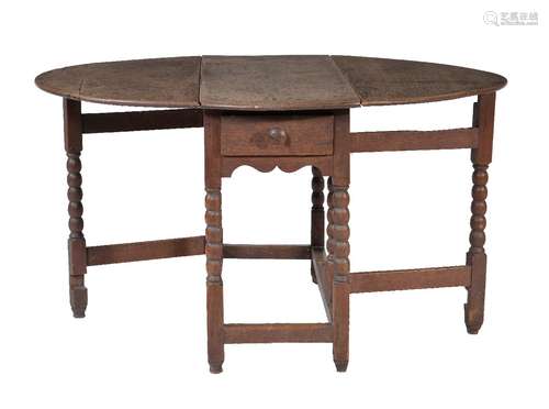 An oak drop leaf table