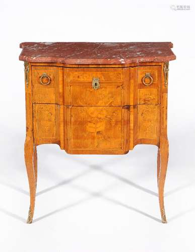 ϒ A French kingwood and specimen marquetry breakfront petit commode