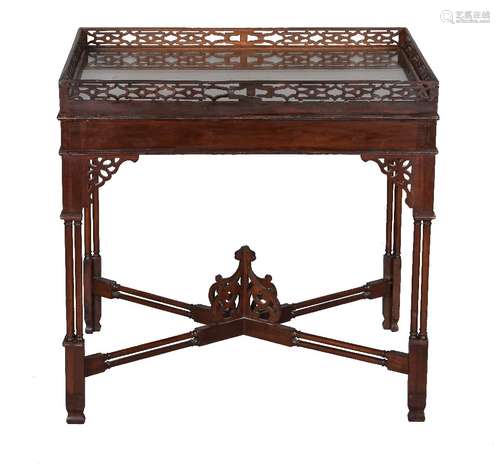 A Victorian mahogany silver table in Chippendale style