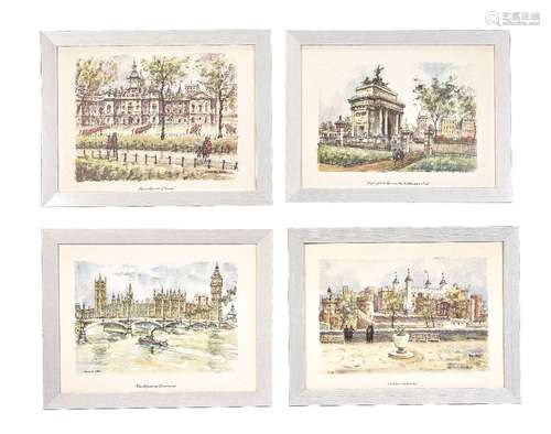 A set of twelve prints after watercolour drawings by Juan Sevilla Saéz (fl. 20th century)