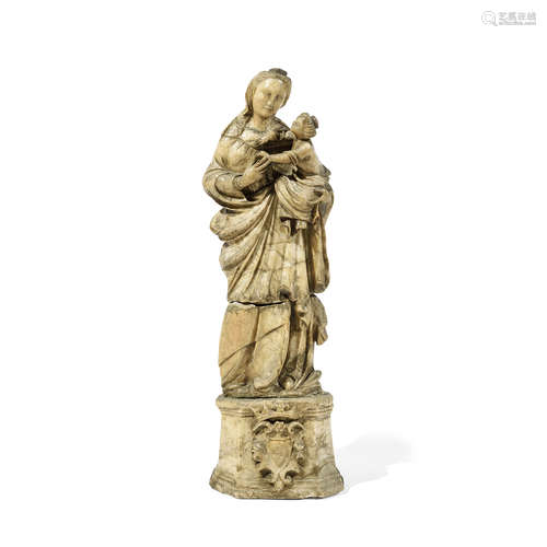 VIERGE EN ALBÂTRE, ATELIERS DE TRAPANI, SICILE, XVIIeSIÈCLE