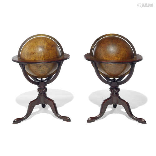 PAIRE DE GLOBES TERRESTRE ET CÉLESTE BARDIN, THOMAS MARRIOTT BARDIN, LONDON, 1800 ET 1802-1807