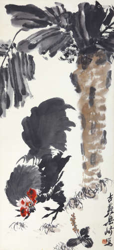 梁崎（1909-1996） 大吉图 设色纸本 立轴
