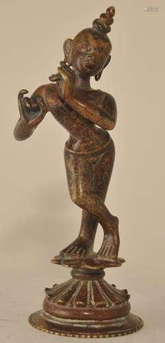 Bronze figure of Krisha. India. 19th century or earlier. 8