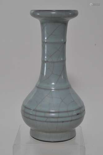 Porcelain vase. China. 20th century. Kuan type. Celadon glaze with 