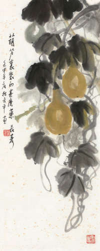 杜方平（1919～2008） 壬申（1992）年作 福禄图 镜片 设色纸本