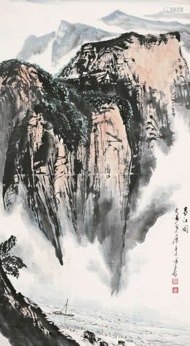 徐子鹤（1916～1999） 辛未（1991）年作 蜀江图 镜片 设色纸本