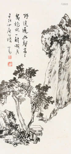 溥儒（1896～1963） 野径通幽壑 立轴 水墨纸本