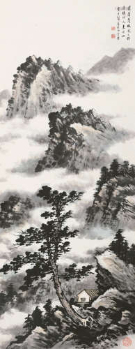 黄君璧（1898～1991） 清暑茂林 镜片 设色纸本