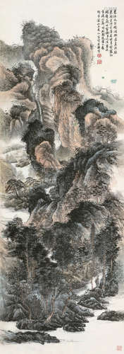 陈石濑（1913～2001） 万壑松风 立轴 设色纸本