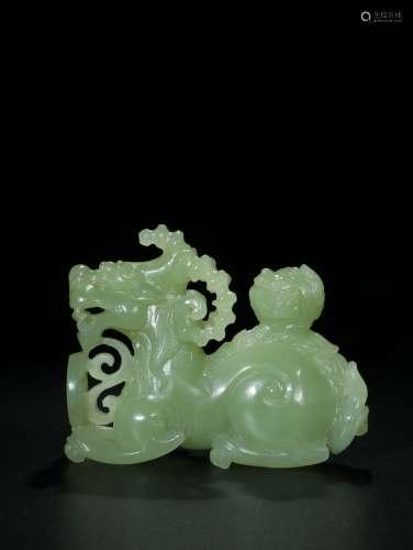 Qing Yellow Jade Carved Animal