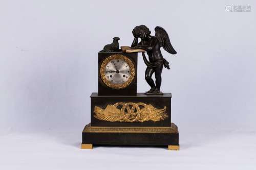 A Gilt-Bronze 'Angel' Table Clock