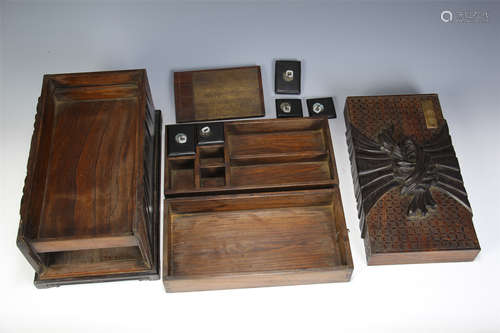 CHINESE ROSEWOOD HONGMU  SCHOLAR'S CASE