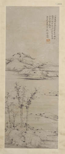 CHINESE SCROLL PAINTING OF MOUNTAIN VIEWS