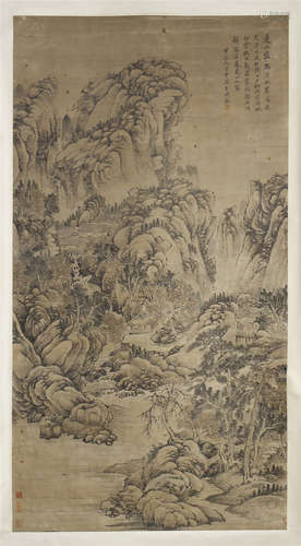 CHINESE SCROLL PAINTING OF MOUNTAIN VIEWS