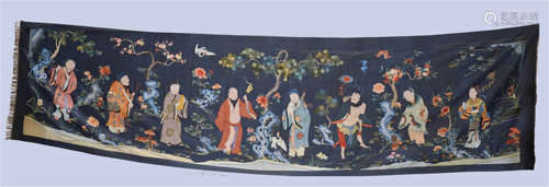 CHINESE KESI EMBROIDERY TAPESTRY OF EIGHT IMMORTALS